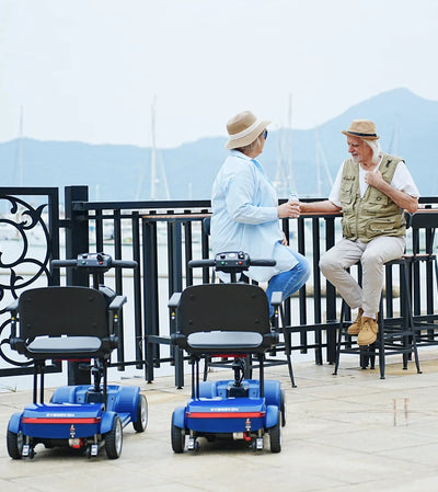 Mobility scooter for seniors used in daily neighborhood travel
