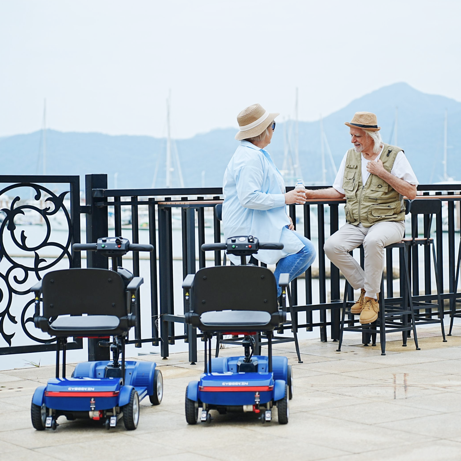 Mobility scooter for seniors used in daily neighborhood travel